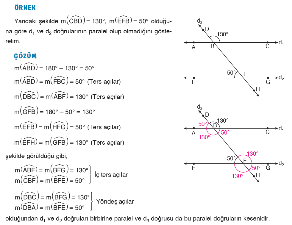 7. Sınıf Matematik - Doğrular ve Açılar - Çözümlü Sorular - 7. Sınıf