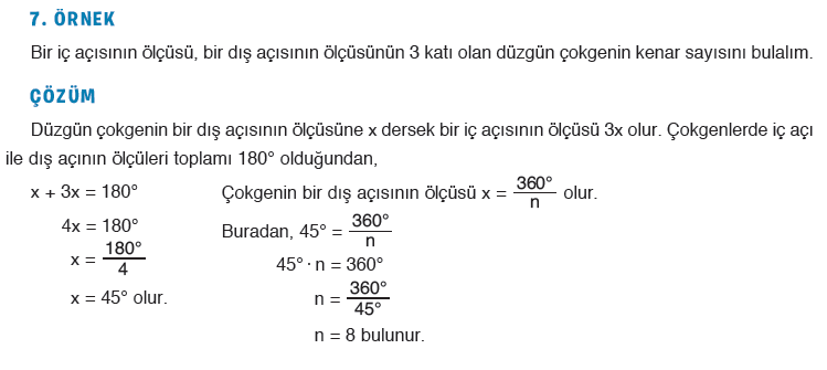 7. Sınıf Matematik - Düzgün Çokgenler - Çözümlü Sorular - 7. Sınıf